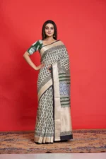 Liva Art Silk Maheshwari Bagru Printed Saree