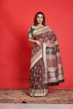 Liva Art Silk Maheshwari Bagru Printed Saree