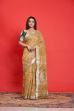 Cotton Linen Dabu Printed Saree