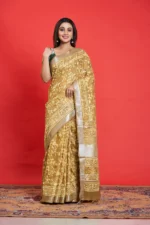 Cotton Linen Dabu Printed Saree