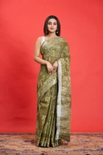 Cotton Linen Dabu Printed Saree