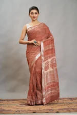 Cotton Linen Dabu Printed Saree