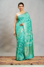 Liva Art Silk Maheshwari Block Printed Saree