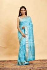 Liva Art Silk Maheshwari Block Printed Saree