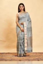 Liva Art Silk Maheshwari Block Printed Saree