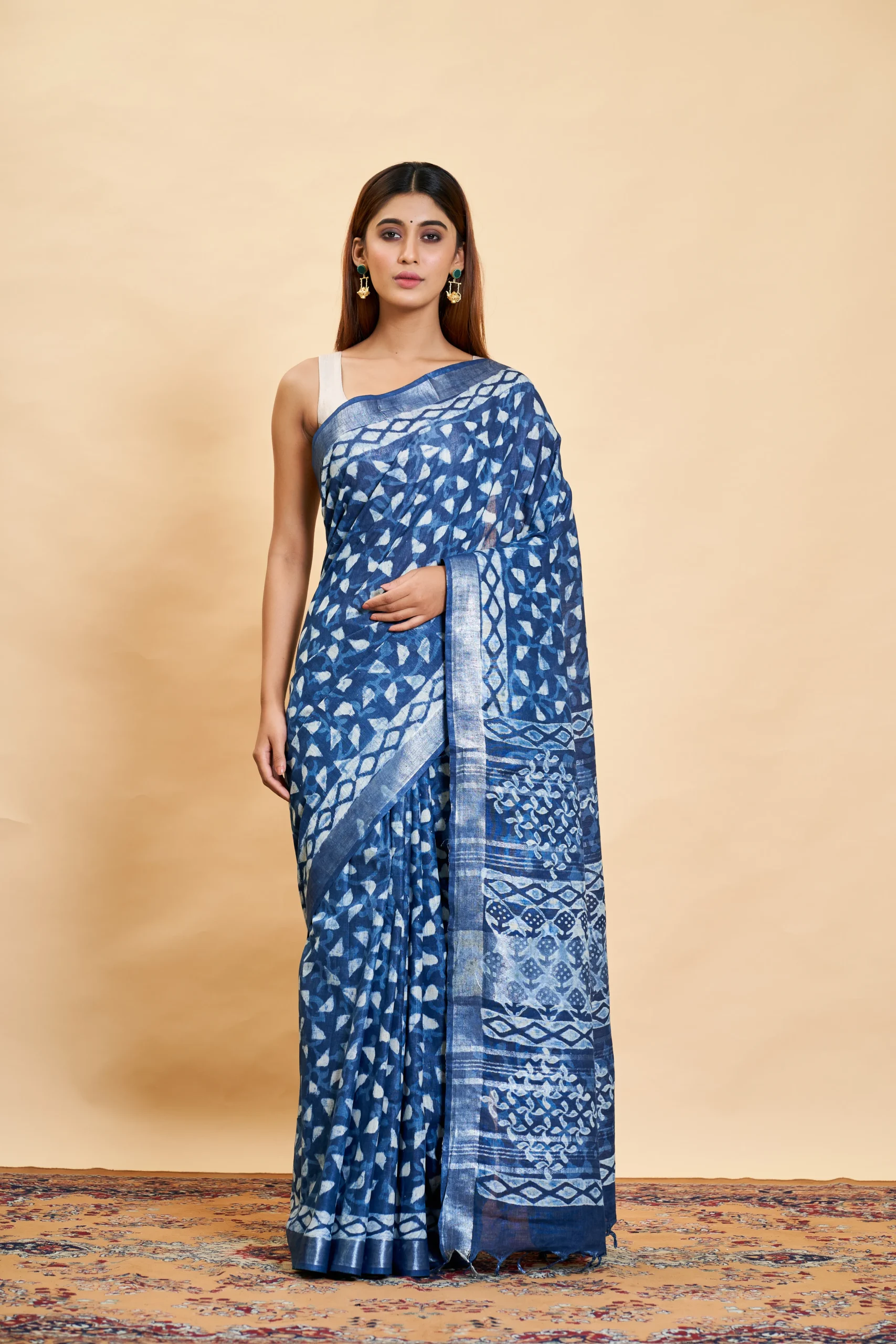Casual Wear Bagru Dabu Print Cotton Sarees, 5.5 m (separate blouse piece)  at Rs 600/piece in Jaipur