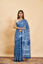 Cotton Linen Dabu Printed Saree