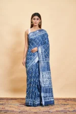 Cotton Linen Dabu Printed Saree