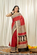 Liva Art Silk Maheshwari Bagru Printed Saree