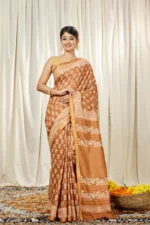 Cotton Linen Block Printed Saree