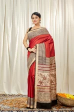 Liva Art Silk Maheshwari Bagru Printed Saree