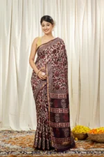 Liva Art Silk Dabu Ajrakh Printed Saree