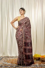 Liva Art Silk Dabu Ajrakh Printed Saree WAVEAS17310