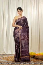 Liva Art Silk Dabu Ajrakh Printed Saree