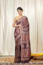 Liva Art Silk Dabu Ajrakh Printed Saree