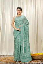 Liva Chiffon Block Printed Saree