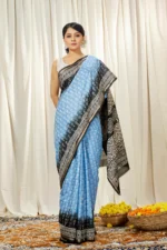 Liva Art Silk Block Printed Saree