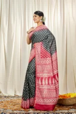 Liva Art Silk Block Printed Saree WAVEAS17535