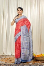 Liva Art Silk Block Printed Saree