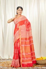 Cotton Linen Block Printed Saree