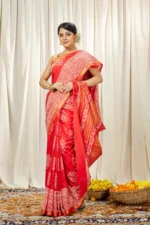 Cotton Linen Block Printed Saree 1